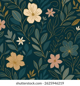 A bold and artistic seamless floral pattern in a modern vector style. Perfect for fashion, packaging, and statement design.