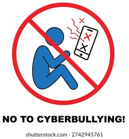 Bold artwork denouncing cyberbullying, promoting online respect, kindness, and digital safety—ideal for schools, awareness campaigns, social media initiatives, and digital citizenship programs.