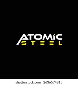 Bold Atomic Steel Logo – Futuristic Typography Vector

