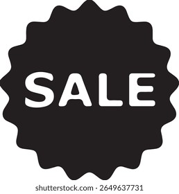 Um ícone arrojado e chamativo que representa descontos, promoções ou ofertas especiais. Ele normalmente apresenta uma etiqueta de preço, saco de compras ou forma de explosão com a palavra "VENDA" exibida de forma proeminente.