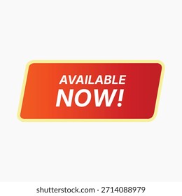 Texto en negrita "¡Disponible ahora!" en un vibrante Anuncio degradado rojo y naranja con líneas de velocidad dinámicas, que transmiten urgencia y disponibilidad inmediata.