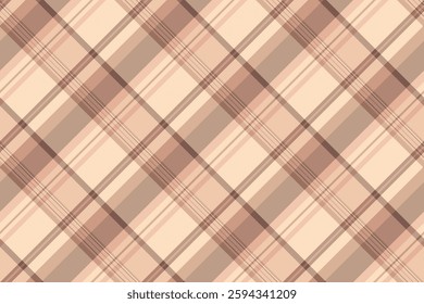 Bold background textile tartan, baby fabric pattern plaid. Basic seamless check texture vector in orange and light colors palette.