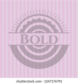 Bold badge with pink background