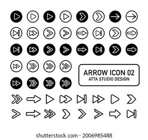 Bold Basic Arrow Icon Vector Set for Web Design, User Interface, Mobile Apps. Collection of Sign Directional Elements EPS 10