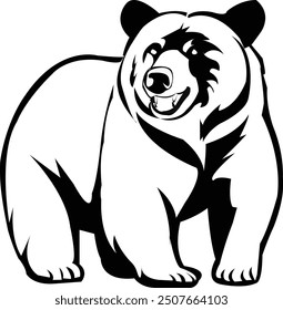 Bold Bear Vektorkunstdesign, das Stärke und Wildnis symbolisiert, perfekt für moderne und naturnahe Projekte.