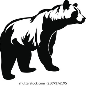 Bold Bear Vektorkunstdesign, das Stärke und Wildnis symbolisiert, perfekt für moderne und naturnahe Projekte.