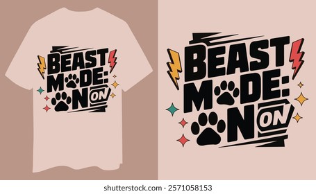 Bold Beast Mode Paw Print Workout Tee