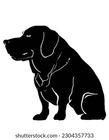 Bold and Beautiful Rottweiler Dog Outline Illustration Vector for Eye-Catching Designs