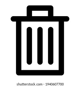 icono de bin negrita en fondo blanco