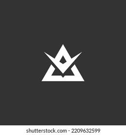 Fett und ein wenig abstrakter Brief ein Logo-Design. Initial ein auf einem dreieckigen geometrischen Symbol einzeln auf dunklem Hintergrund. 