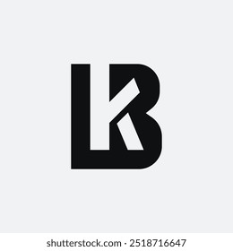 Logotipo de monograma con iniciales BK o KB en negrita. Es versátil, simple y perfecto para logotipos o marcas que necesitan un toque moderno y personalizado.