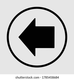 Bold Black Arrow With Circle Vector. Arrow Flat Vector 