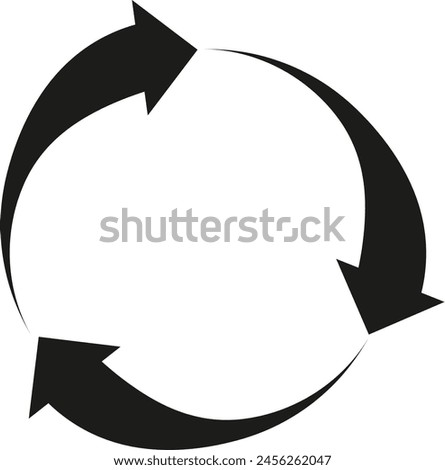 Bold black arrows forming a complete circular cycle - stock vector