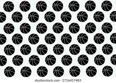 Patrón de Vector inconsútil negro audaz del baloncesto para la impresión de la tela