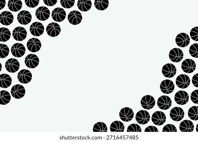 Patrón de Vector inconsútil negro audaz del baloncesto para la impresión de la tela
