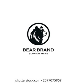 Bold Black Bear Logo – Minimalist Wildlife Silhouette Emblem