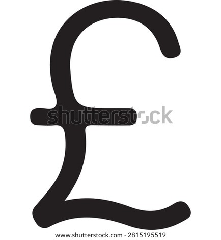 Bold black british pound sterling currency symbol