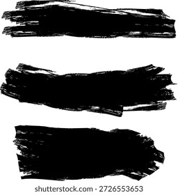 Colección de trazo de pincel negro con textura artística áspera