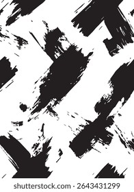 Bold Black Brushstroke Abstract Pattern for Artistic Design