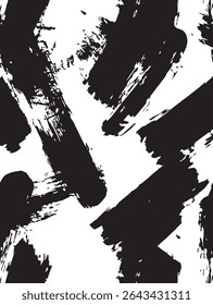 Bold Black Brushstroke Abstract Pattern for Artistic Design