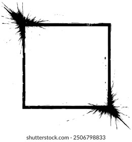 Bold Black Brushstroke Frame with Spiky Corners