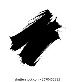 Pincelada preta e arrojada em um pano de fundo branco limpo, perfeito para adicionar um toque dramático a qualquer design