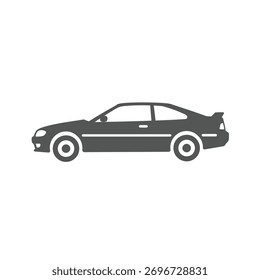 A bold black car design presented in a distinct silhouette style.