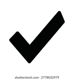 Bold black checkmark symbol indicating correctness completion or affirmation