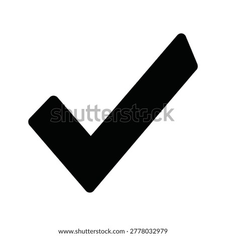 Bold black checkmark symbol indicating correctness completion or affirmation