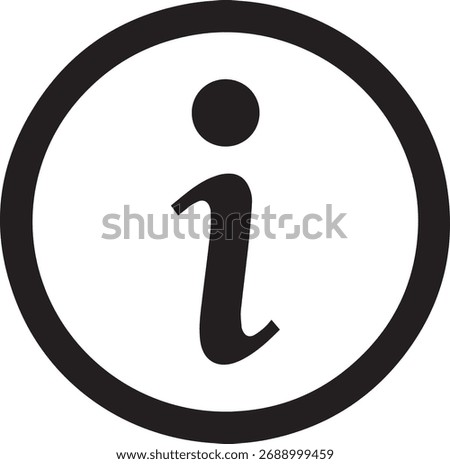 Bold Black Circle Information Icon Symbol.