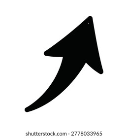 Bold black curved arrow pointing upwards and to the right, signifying growth