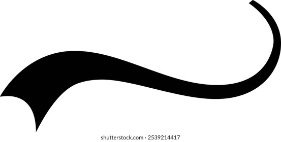 Bold, black curved line gracefully sweeps across a white background, creating a sense of movement and energy. This simple yet striking design is both elegant and modern