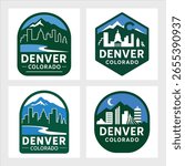 Bold black Denver skyline logo featuring Colorados recognizable cityscape and architectural landmarks, ideal for branding, tourism, or merchandise