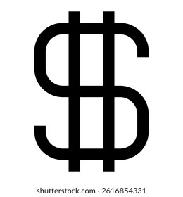 A bold black dollar sign is displayed against a white background and can be used in financial contexts.
