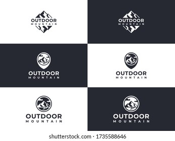 Bold Black Elegant Mountain Outdoor Lake  Point Hipster Logo Design