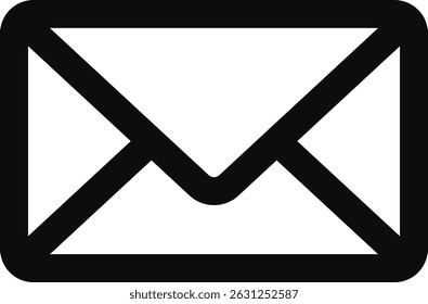 Diseño gráfico negro negrita del icono del sobre
