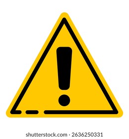 Bold Black Exclamation Mark in Yellow Triangle Warning Sign