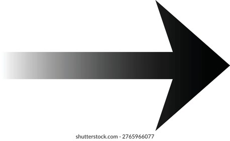 Bold Black Fading Gradient Right-Pointing Arrow Icon