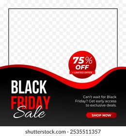 Negrito Black Friday Modelo de desconto para mídia social Post