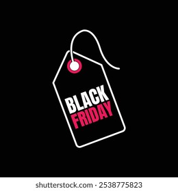 Un atrevido diseño de etiqueta Black Friday con una tipografía llamativa y colores llamativos, perfecto para resaltar las ventas y los descuentos especiales.