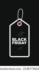 Un atrevido diseño de etiqueta Black Friday con una tipografía llamativa y colores llamativos, perfecto para resaltar las ventas y los descuentos especiales.