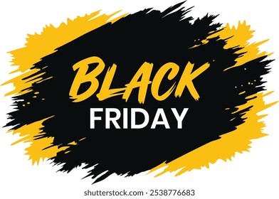 Um design tipográfico Black Friday ousado com um efeito pincel, adicionando um olhar nervoso, dinâmico, ideal para chamar a atenção durante as vendas de férias.