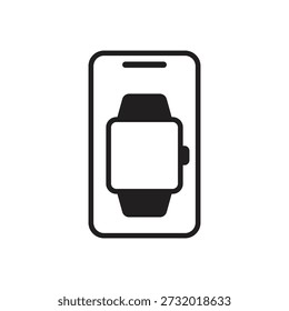 Fette schwarze Glyphe der tragbaren Smart Watch