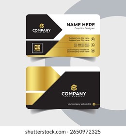 Bold Black and Gold Business Card Design Template for Luxury Corporate Use