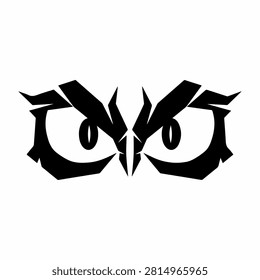 Bold black graffiti artwork featuring symmetrical sharp-edged patterns on a plain white background.