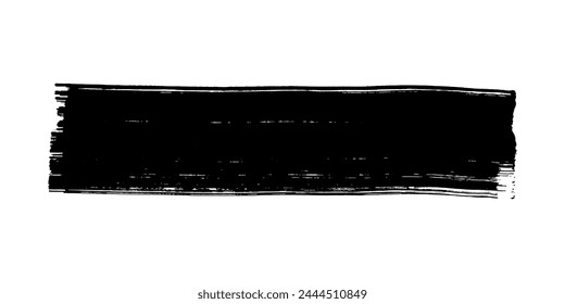 Bold black grunge advertisement element. Ink, paintbrush stroke isolated