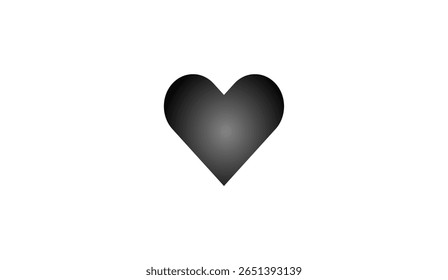 Um vetor de coração preto arrojado com um gradiente suave. Perfeito para o amor, romance, e emotion-temáticos projetos em plataformas digitais ou impressas.