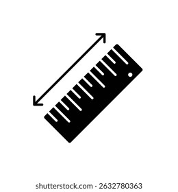 Bold black icon for size guide