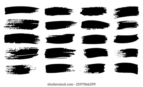Bold Black Ink Brush Strokes on White