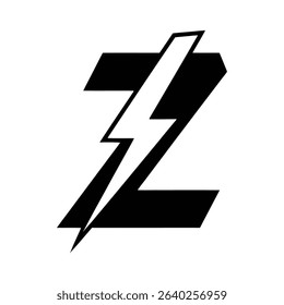 Bold black letter Z with a white lightning bolt striking through it.